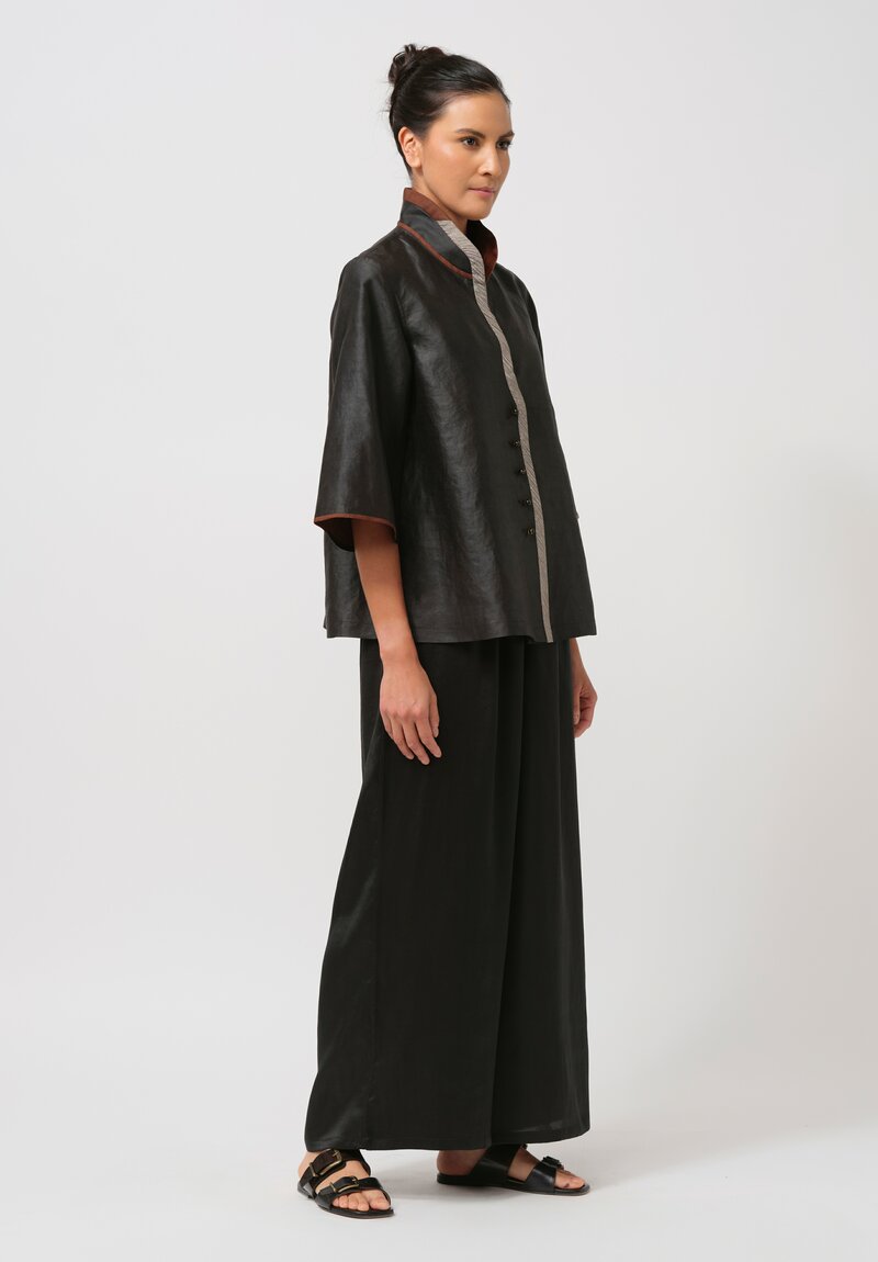 Sophie Hong Mud Silk Glass Bead Button-Down Shirt