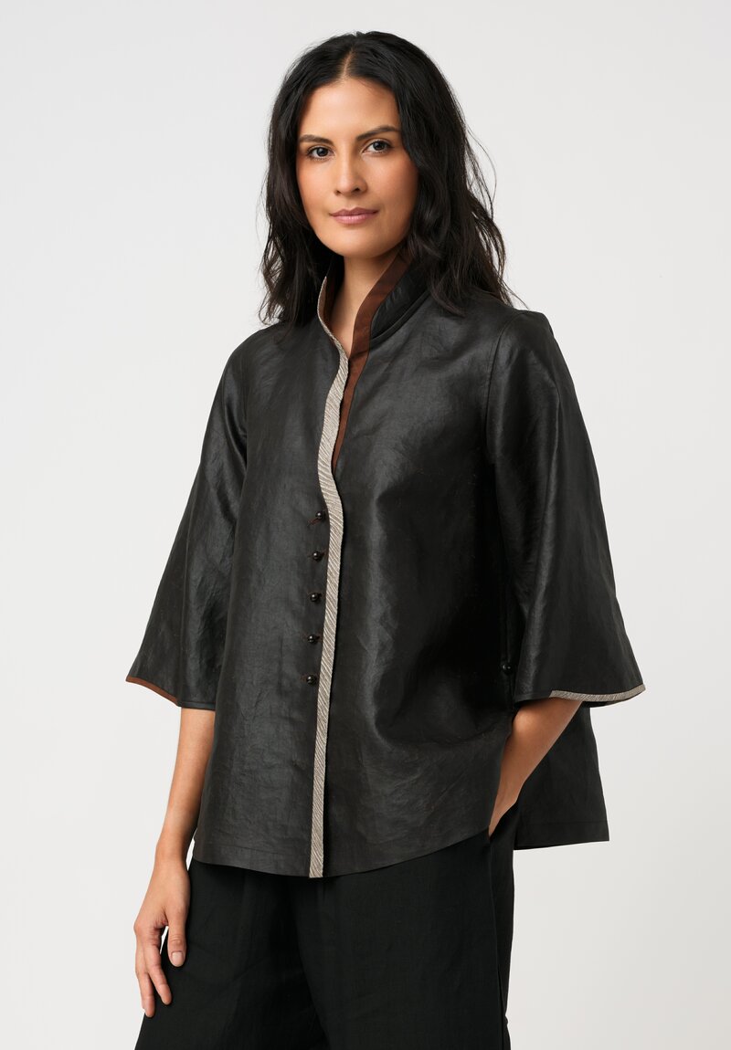 Sophie Hong Mud Silk Glass Bead Button-Down Shirt