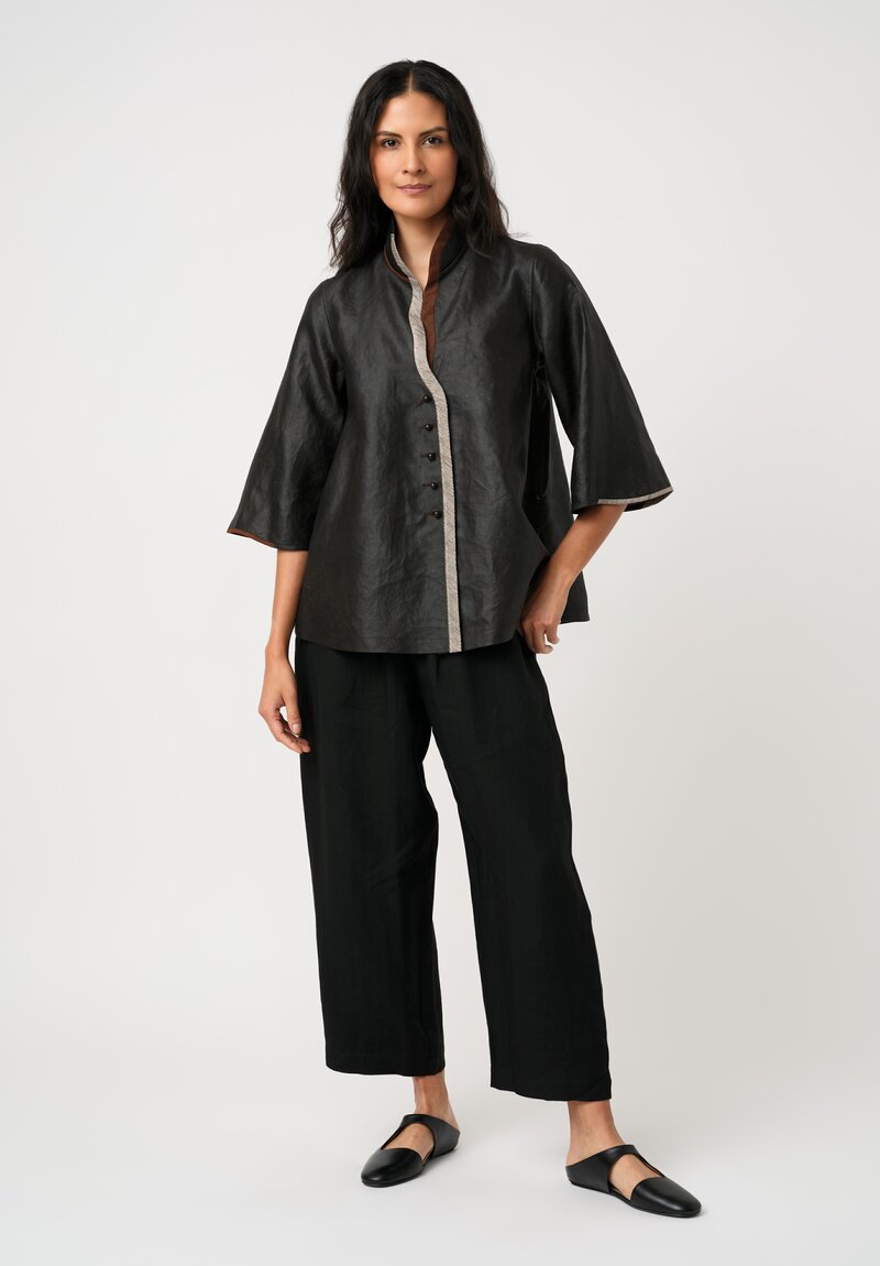 Sophie Hong Mud Silk Glass Bead Button-Down Shirt