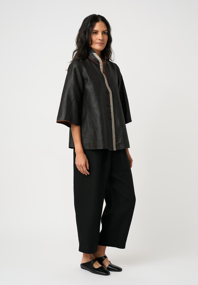 Sophie Hong Mud Silk Glass Bead Button-Down Shirt
