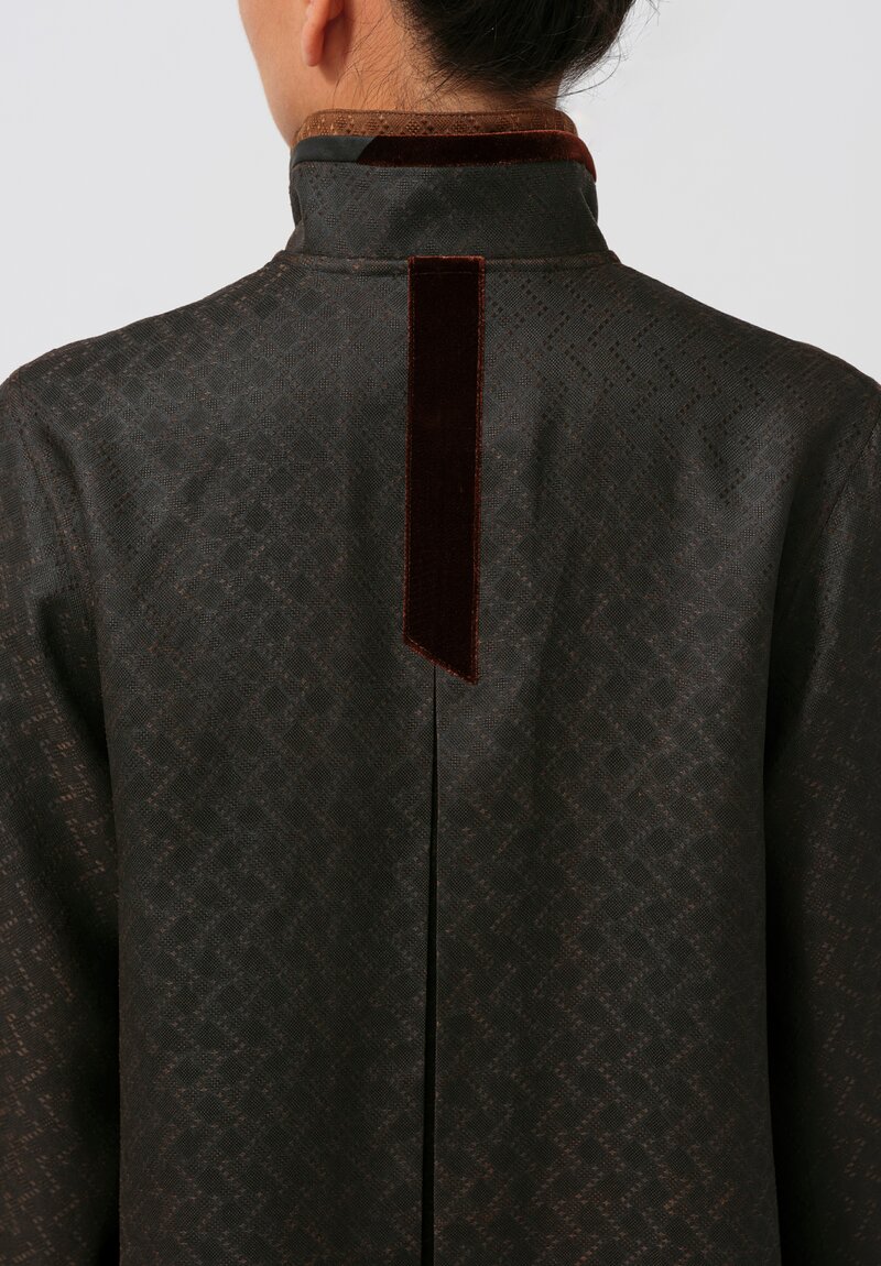 Sophie Hong Diamond Embossed Mud Silk Coat