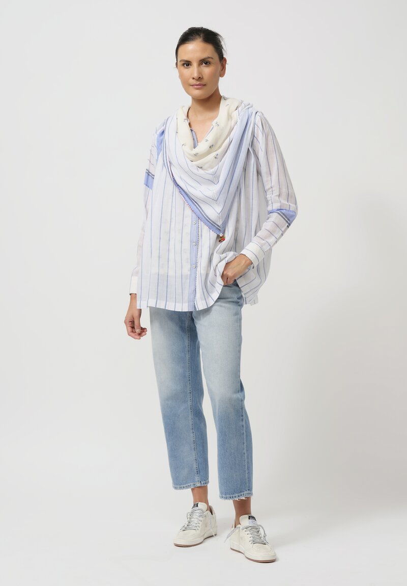 Péro Cotton Button-Down Shirt with Layering Camisole