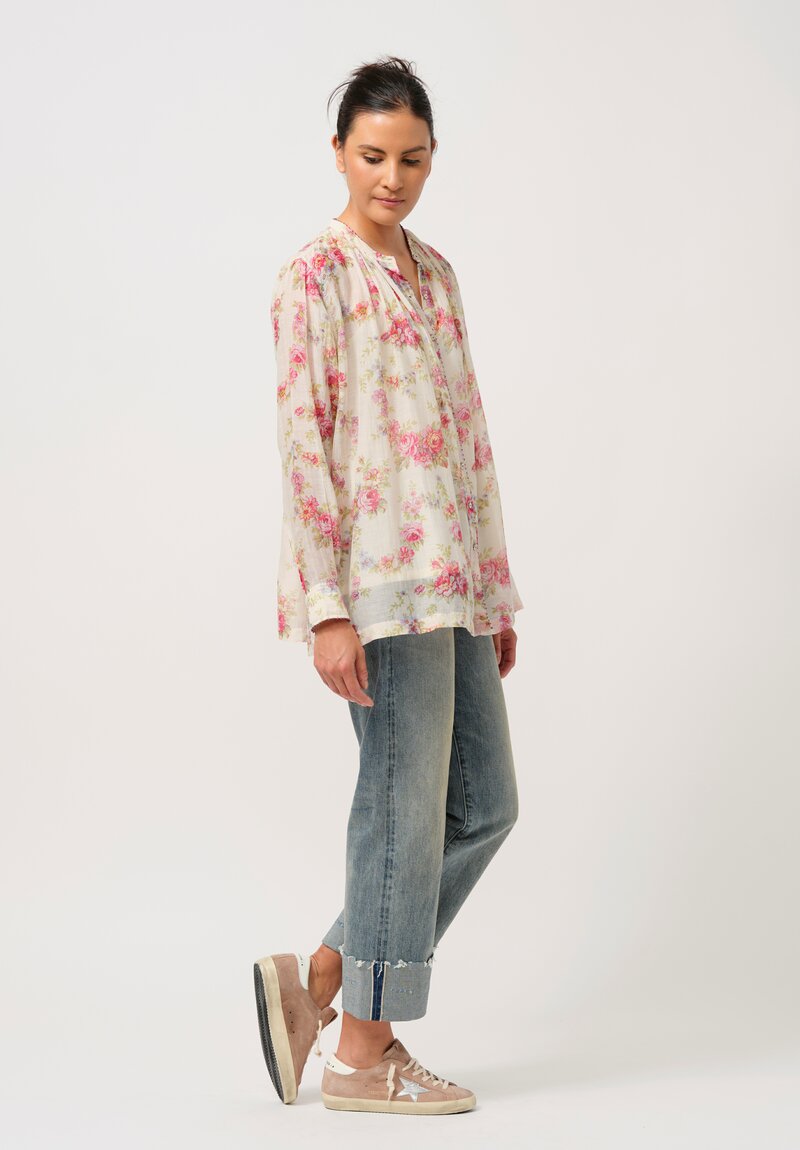 Pero Silk & Cotton Button Down with Layered Camisole