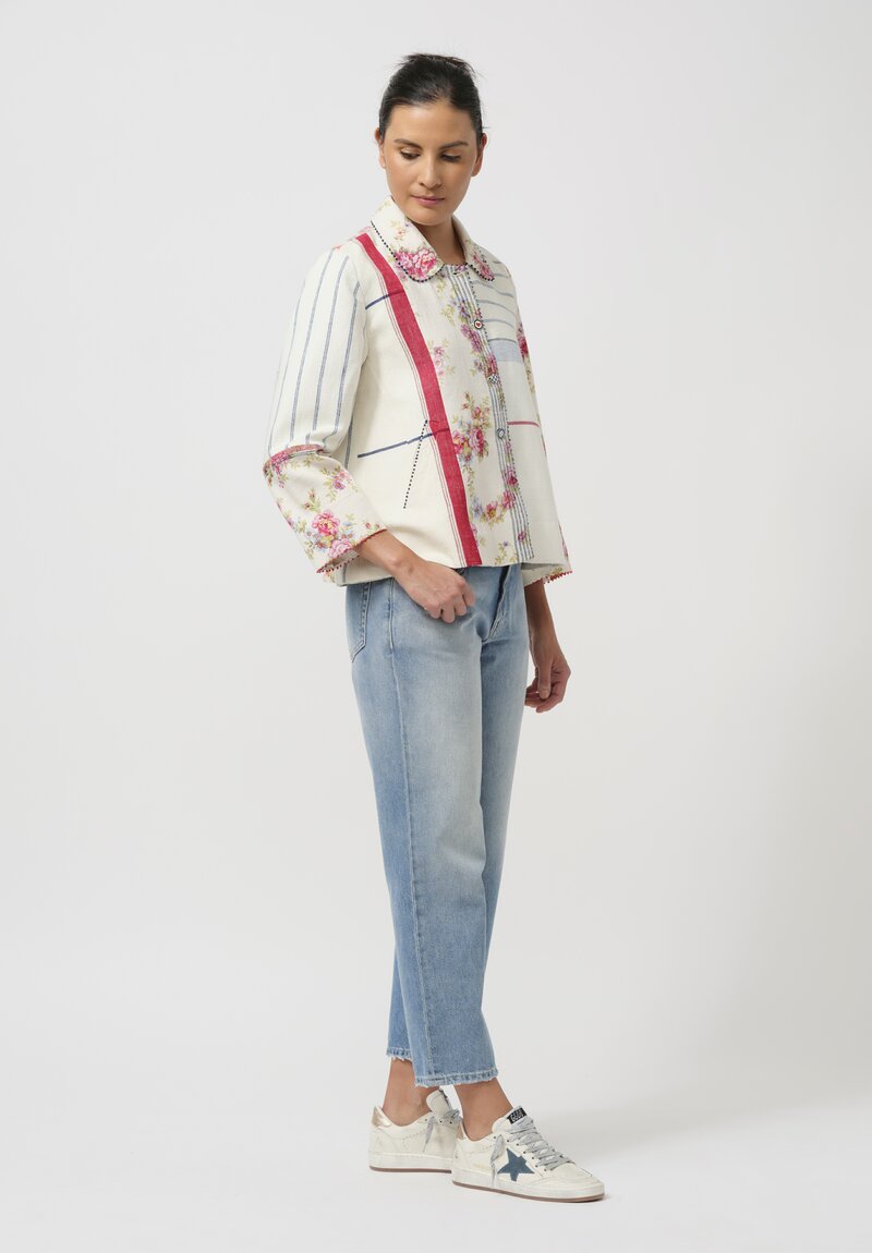 Péro Multi-Pattern Reversible Silk & Linen Jacket