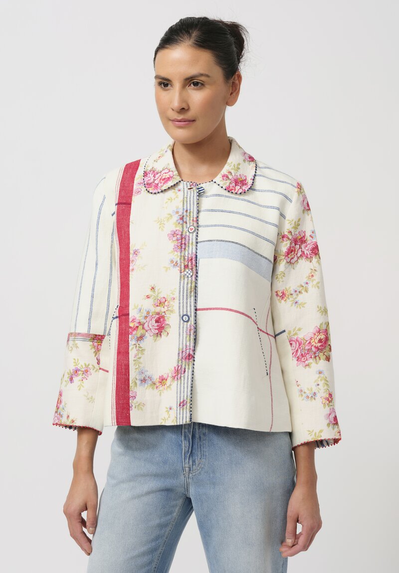 Péro Multi-Pattern Reversible Silk & Linen Jacket