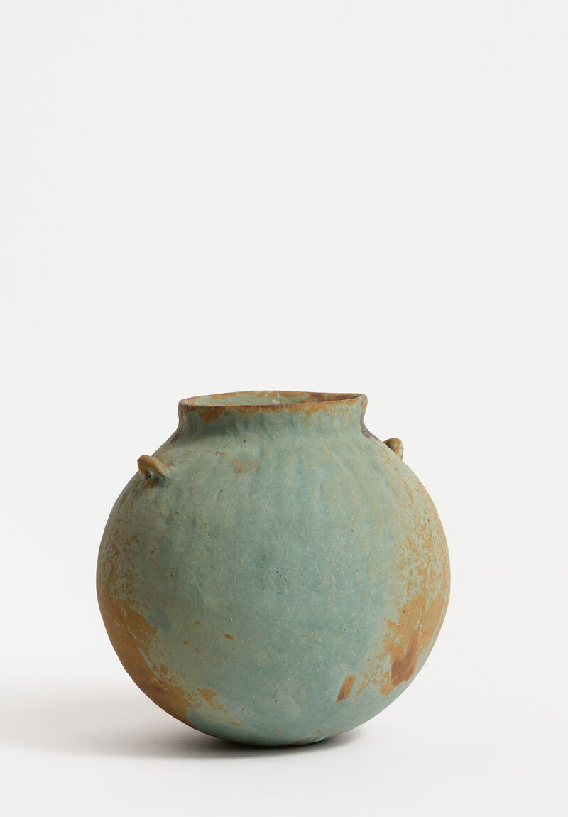 Nobue Ibaraki XXXL Round Vase Poignées in Verdegris Green	