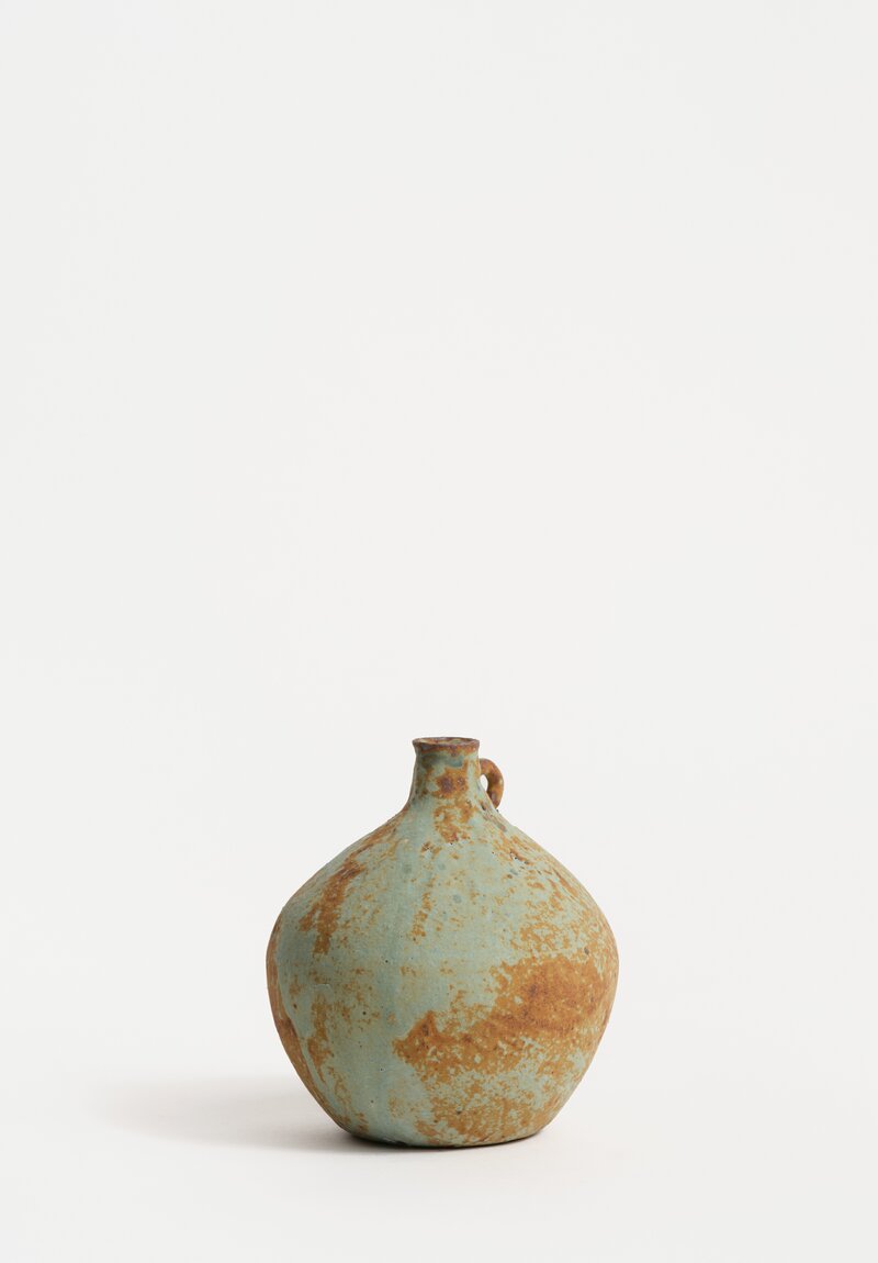 Nobue Ibaraki Medium Poignée Vase in Verdegris Brown	