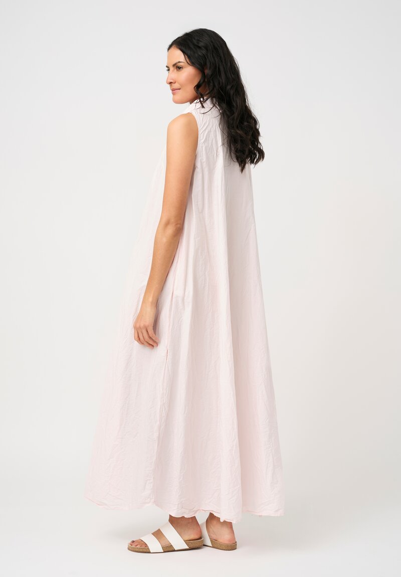 Daniela Gregis Washed Cotton Spicchi Colletto Sleeveless Dress in Rosa Pink