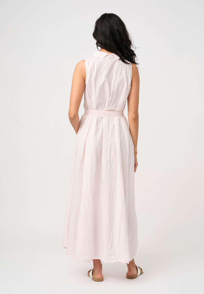Daniela Gregis Washed Cotton Spicchi Colletto Sleeveless Dress in Rosa Pink