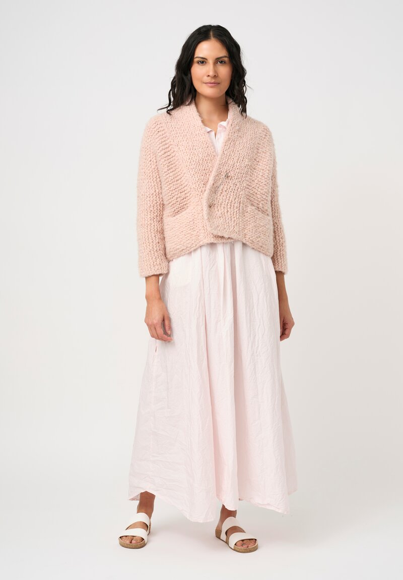 Daniela Gregis Washed Cotton Spicchi Colletto Sleeveless Dress in Rosa Pink