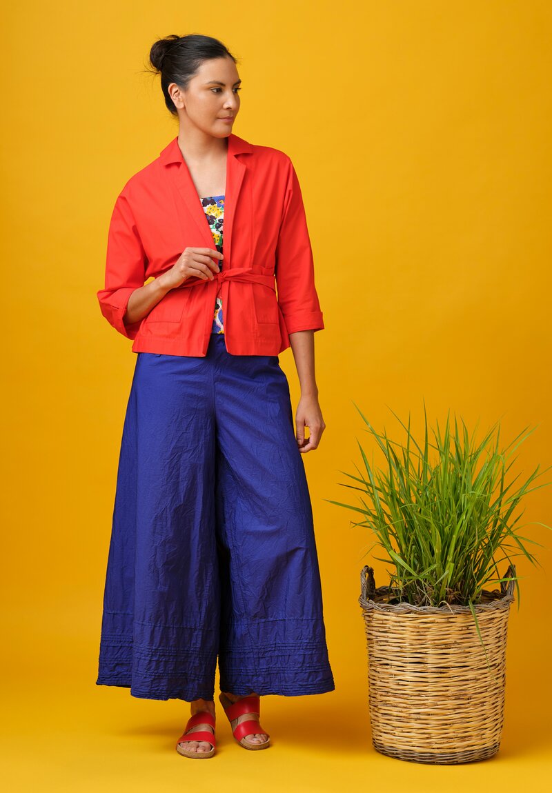 Daniela Gregis Cotton Giacca Peonia Nido Jacket in Rosso Red