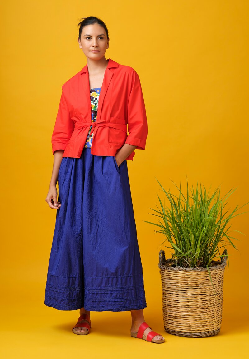 Daniela Gregis Cotton Giacca Peonia Nido Jacket in Rosso Red