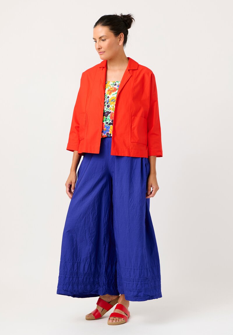 Daniela Gregis Cotton Giacca Peonia Nido Jacket in Rosso Red