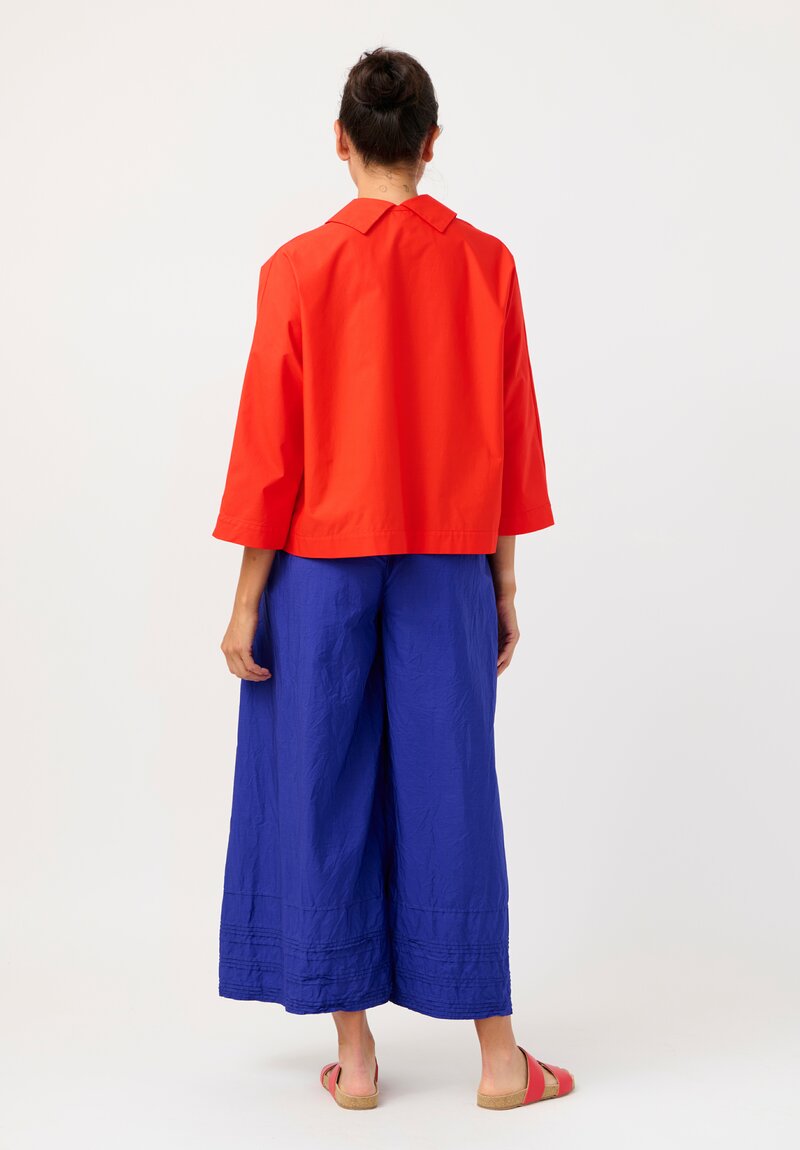 Daniela Gregis Cotton Giacca Peonia Nido Jacket in Rosso Red