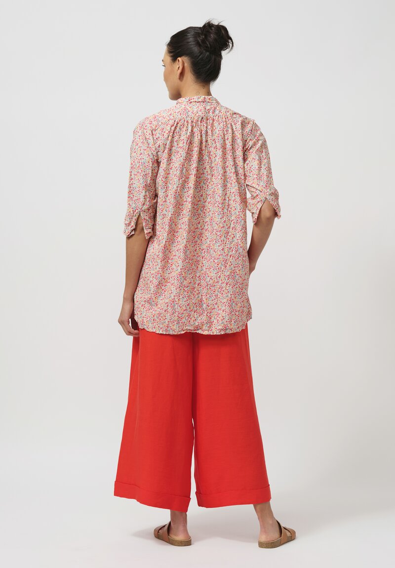 Daniela Gregis Linen Pigiama Tasche Pants in Arancio Red