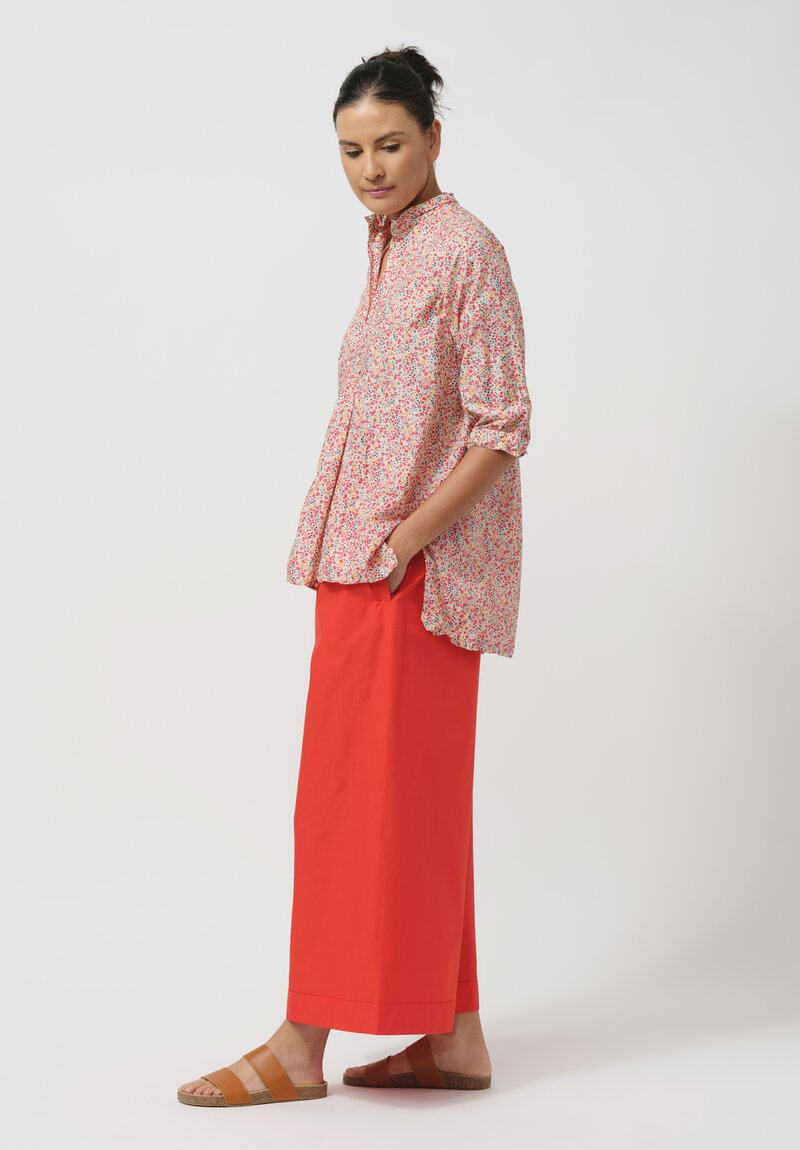 Daniela Gregis Cotton Pigiama Tasche Pants in Arancio Red