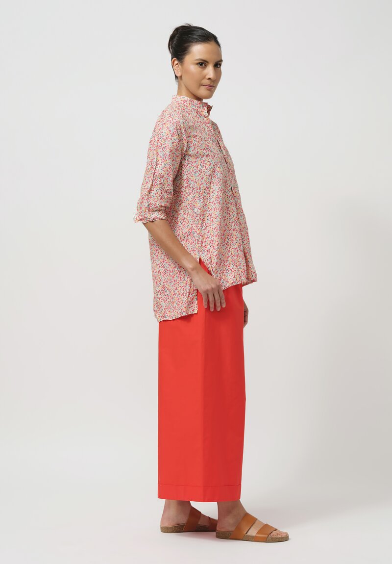 Daniela Gregis Cotton Pigiama Tasche Pants in Arancio Red