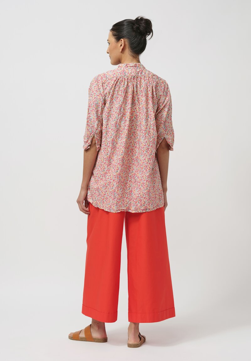 Daniela Gregis Cotton Pigiama Tasche Pants in Arancio Red