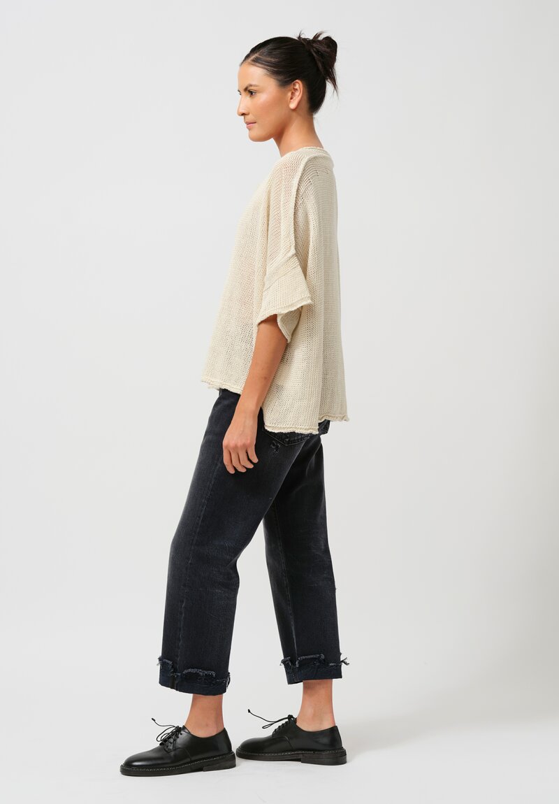 Rundholz Linen Pullover in Galaxy White