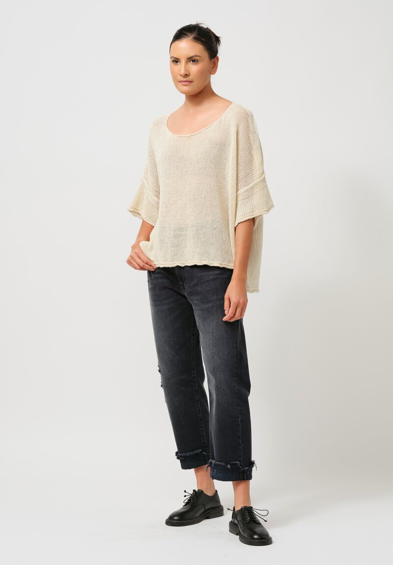 Rundholz Linen Pullover in Galaxy White