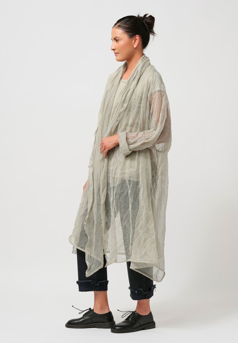 Rundholz Knitted Metal Duster Coat in Dust Melange