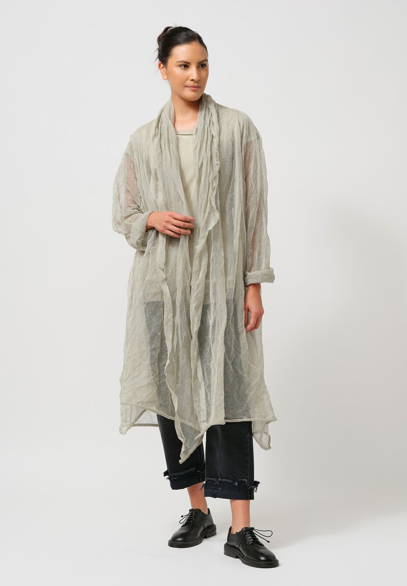 Rundholz Knitted Metal Duster Coat in Dust Melange