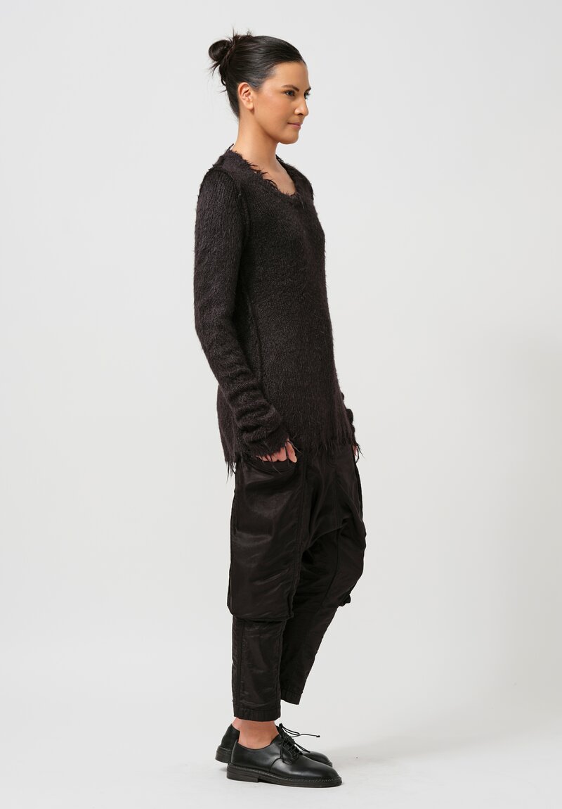 Rundholz Fitted Silk Pullover Sweater in Black