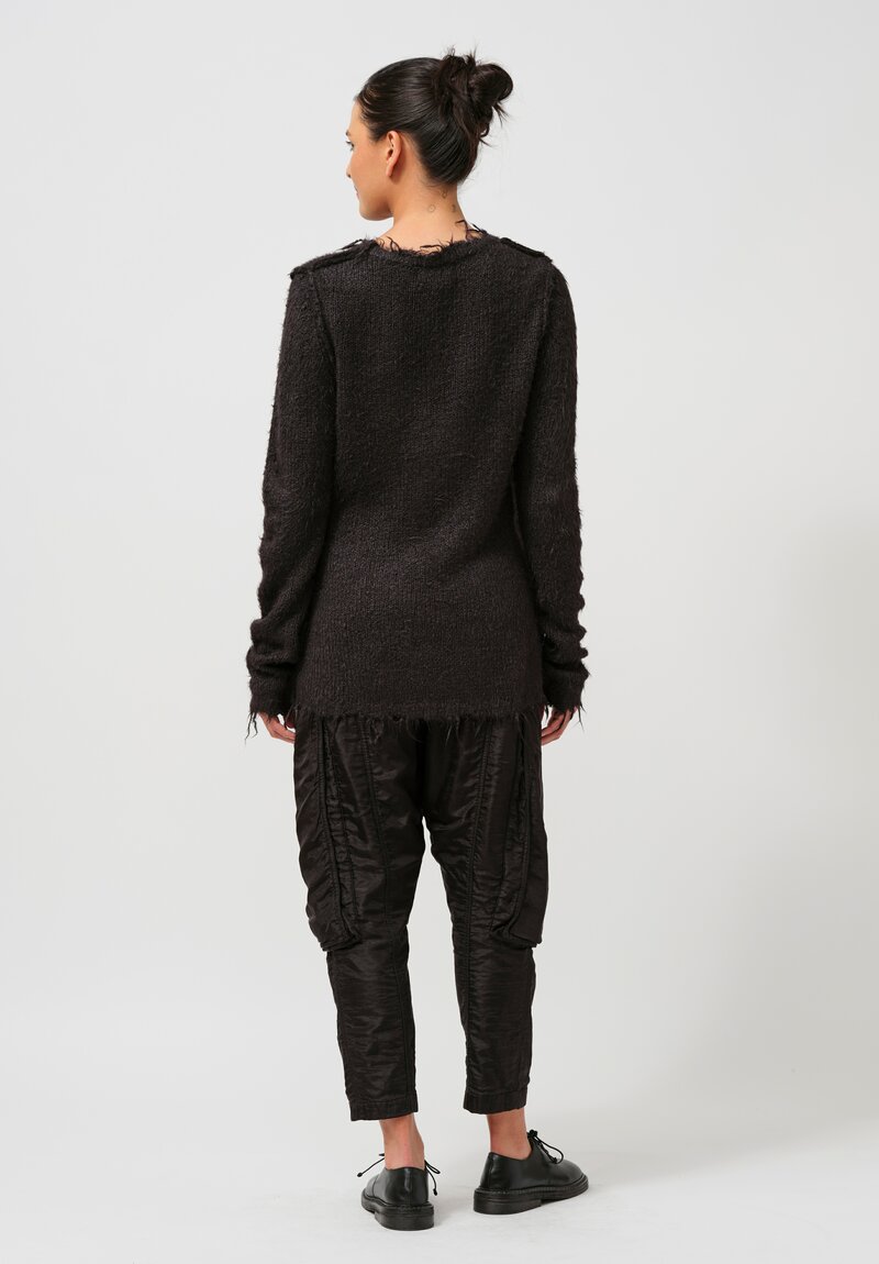 Rundholz Fitted Silk Pullover Sweater in Black