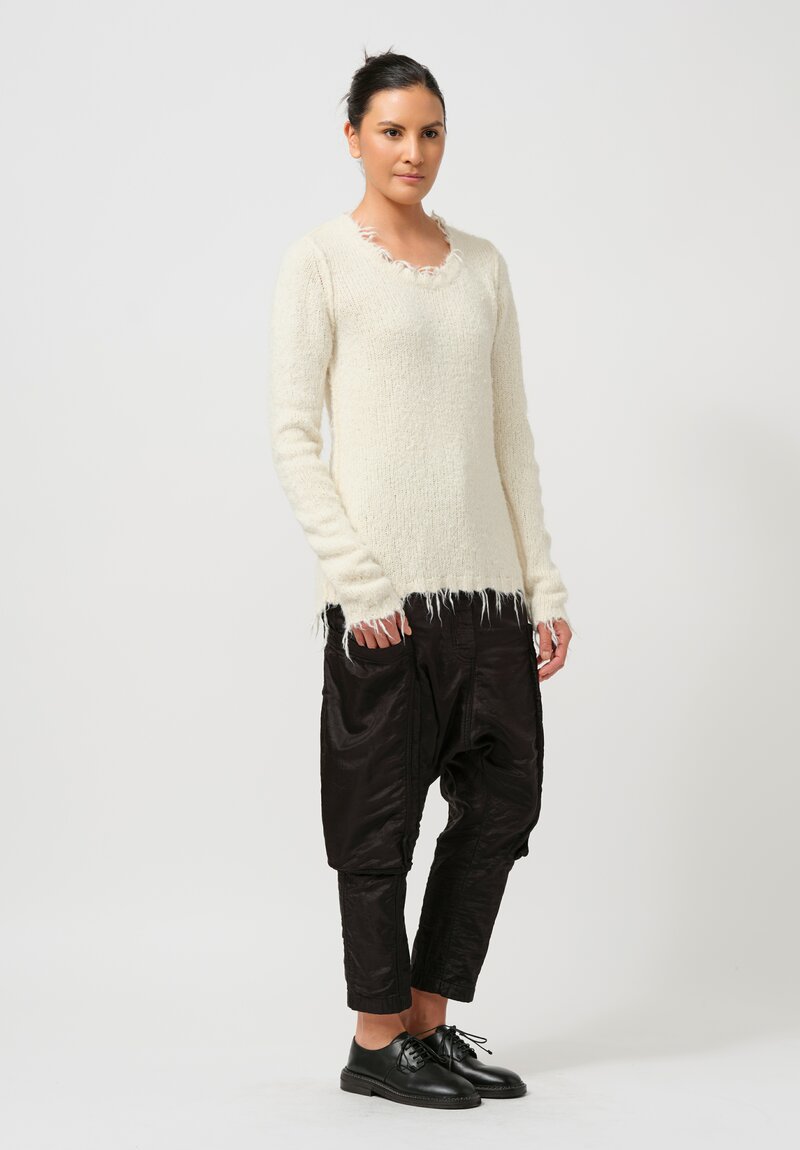 Rundholz Fitted Silk Pullover Sweater in Galaxy Cream