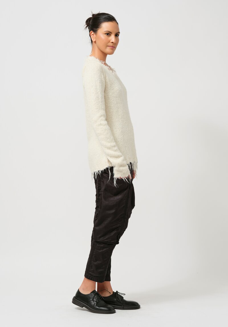 Rundholz Fitted Silk Pullover Sweater in Galaxy Cream