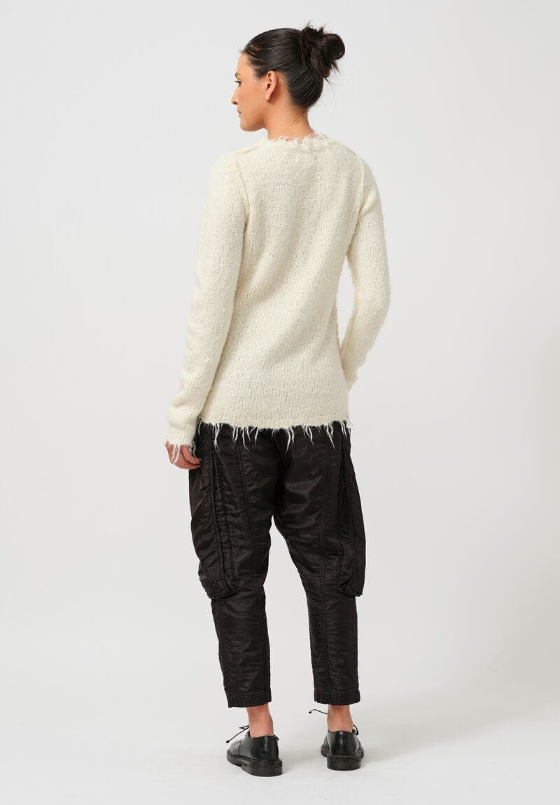 Rundholz Fitted Silk Pullover Sweater in Galaxy Cream