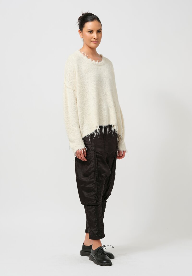 Rundholz Cropped Silk Pullover in Galaxy Cream