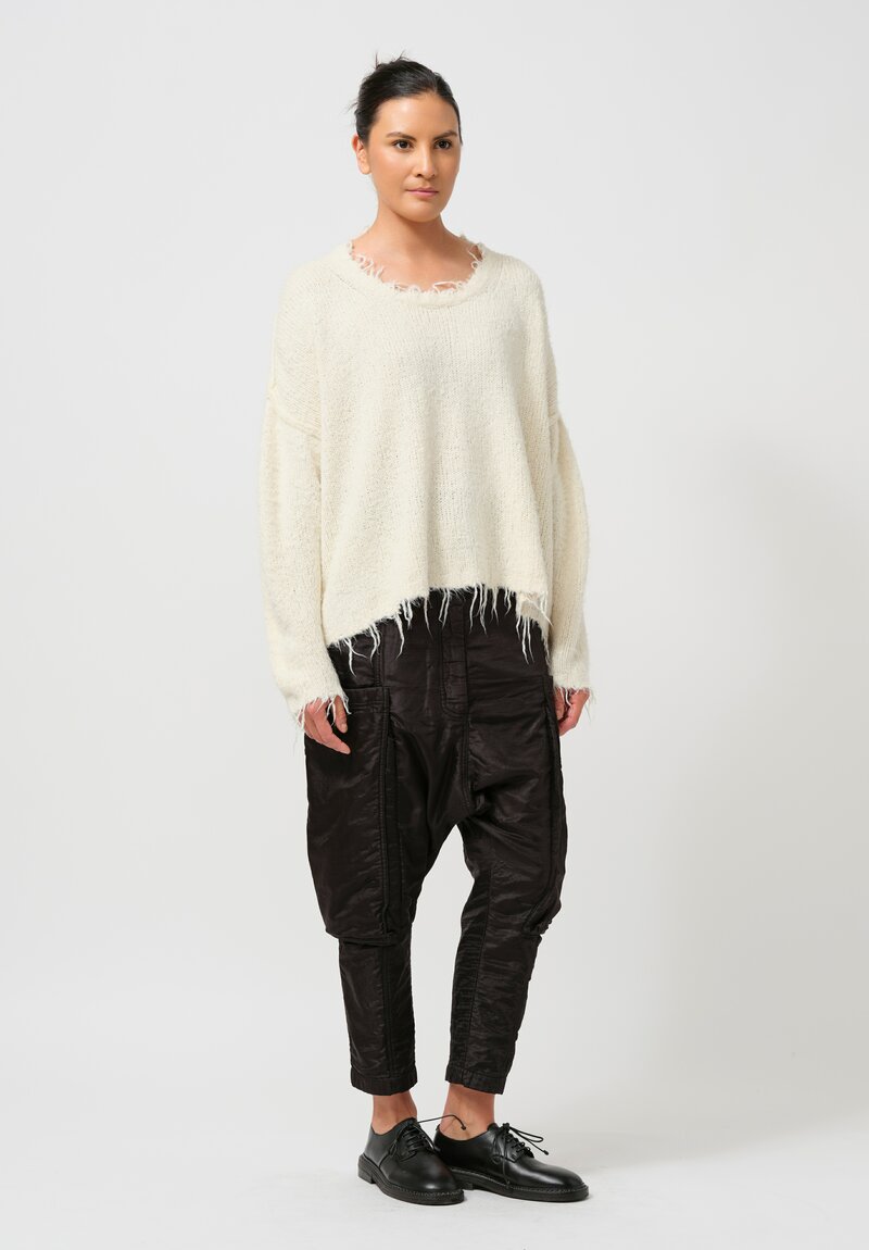 Rundholz Cropped Silk Pullover in Galaxy Cream