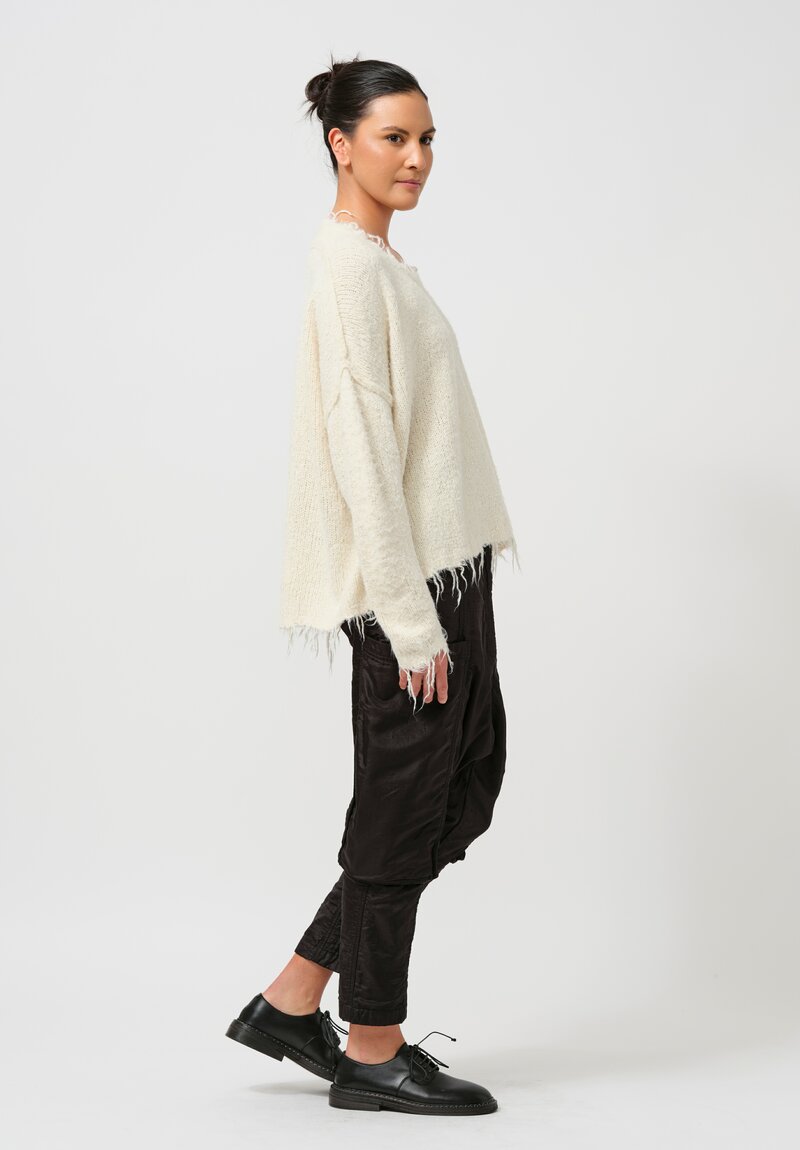 Rundholz Cropped Silk Pullover in Galaxy Cream