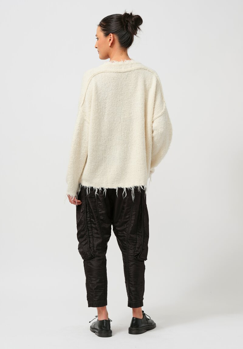 Rundholz Cropped Silk Pullover in Galaxy Cream