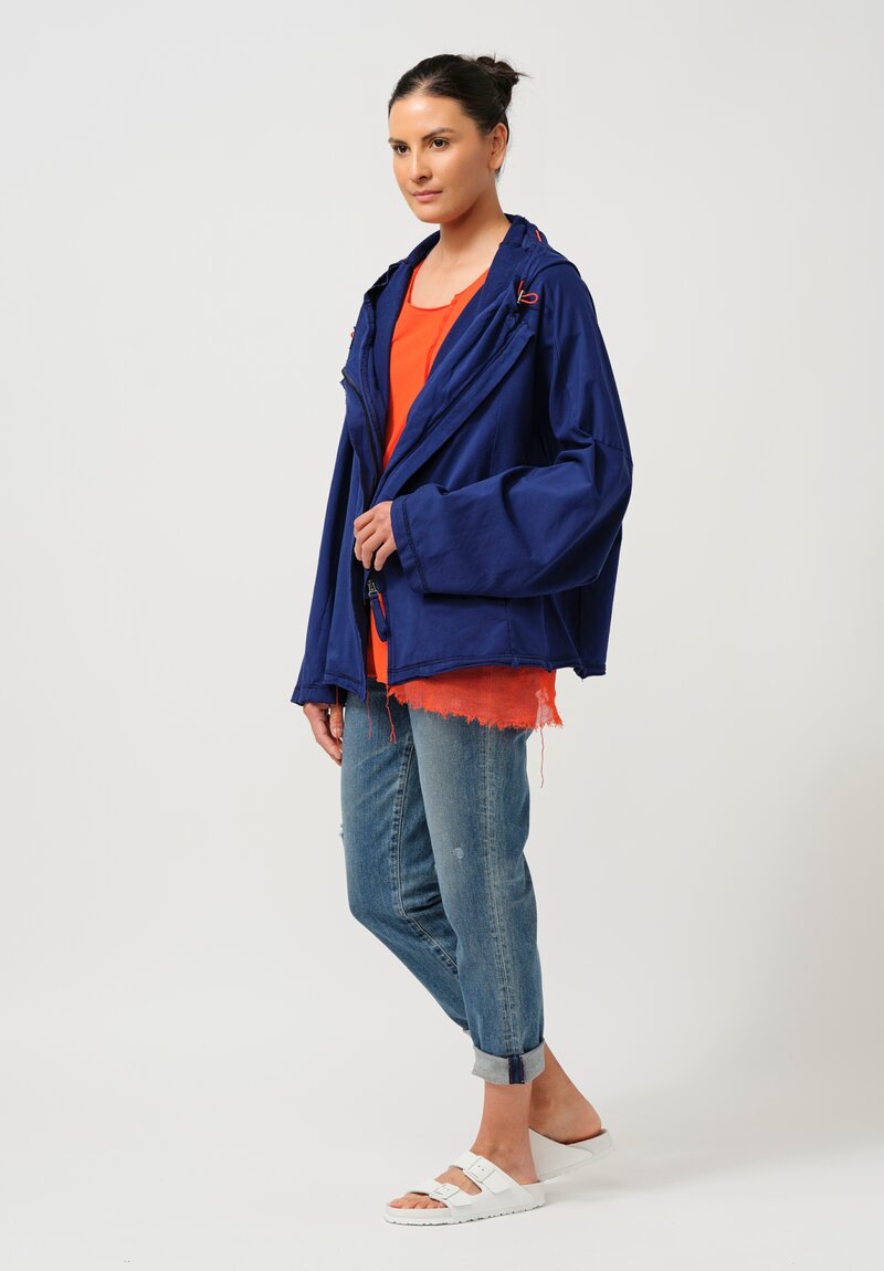 Rundholz DIP Hooded Cotton Jacket in Ocean Blue