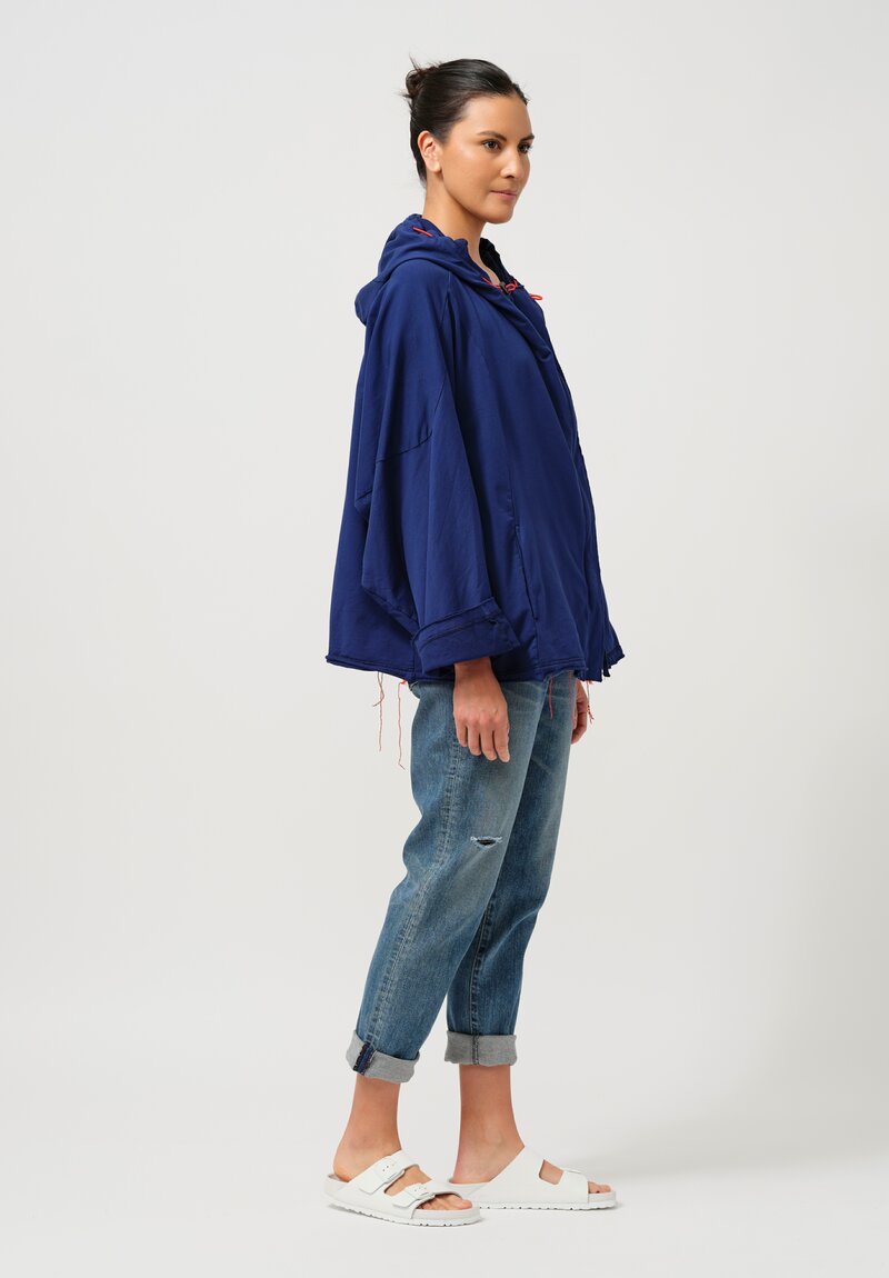 Rundholz DIP Hooded Cotton Jacket in Ocean Blue