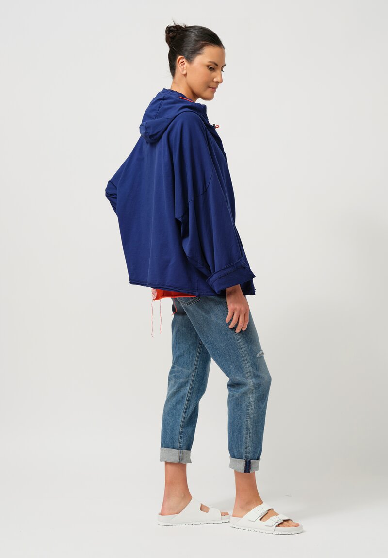 Rundholz DIP Hooded Cotton Jacket in Ocean Blue