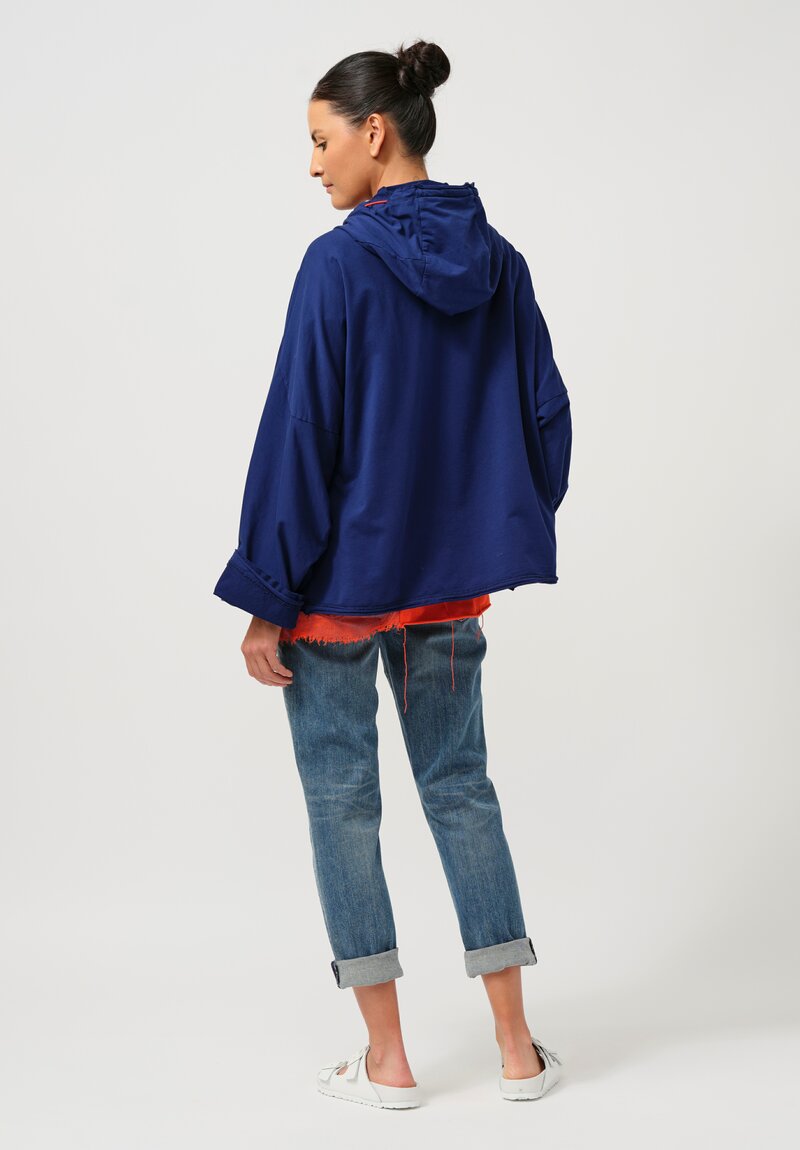 Rundholz DIP Hooded Cotton Jacket in Ocean Blue