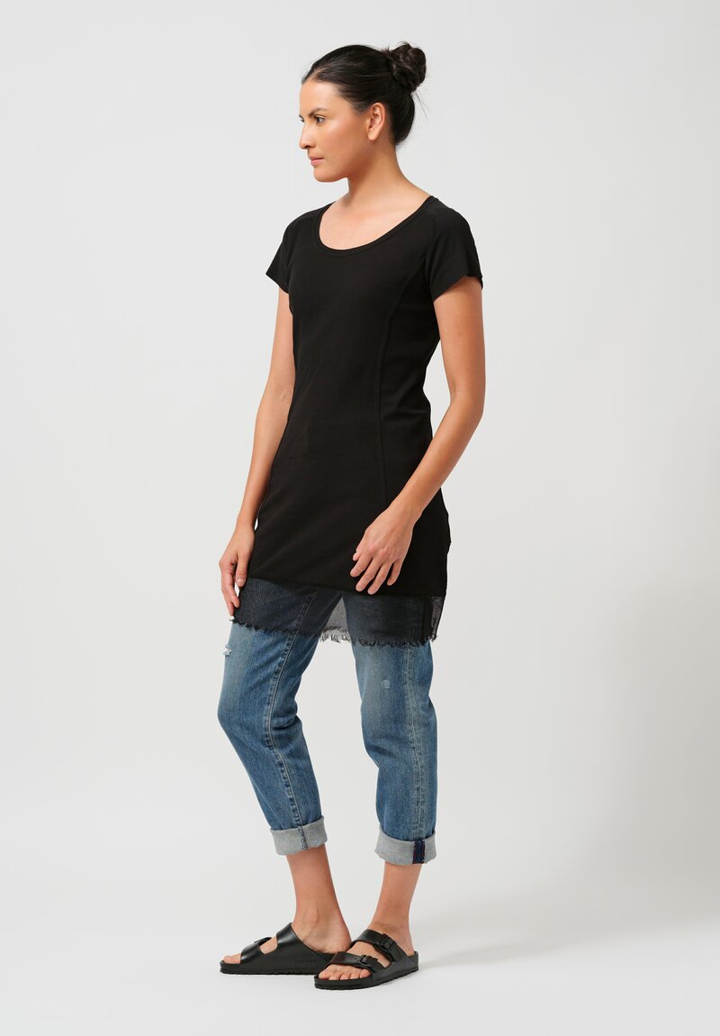 Rundholz DIP Cotton Ribbed T-Shirt in Black