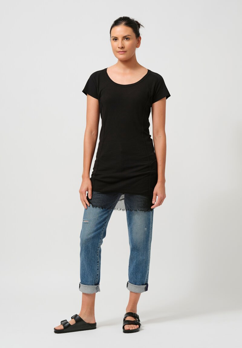 Rundholz DIP Cotton Ribbed T-Shirt in Black