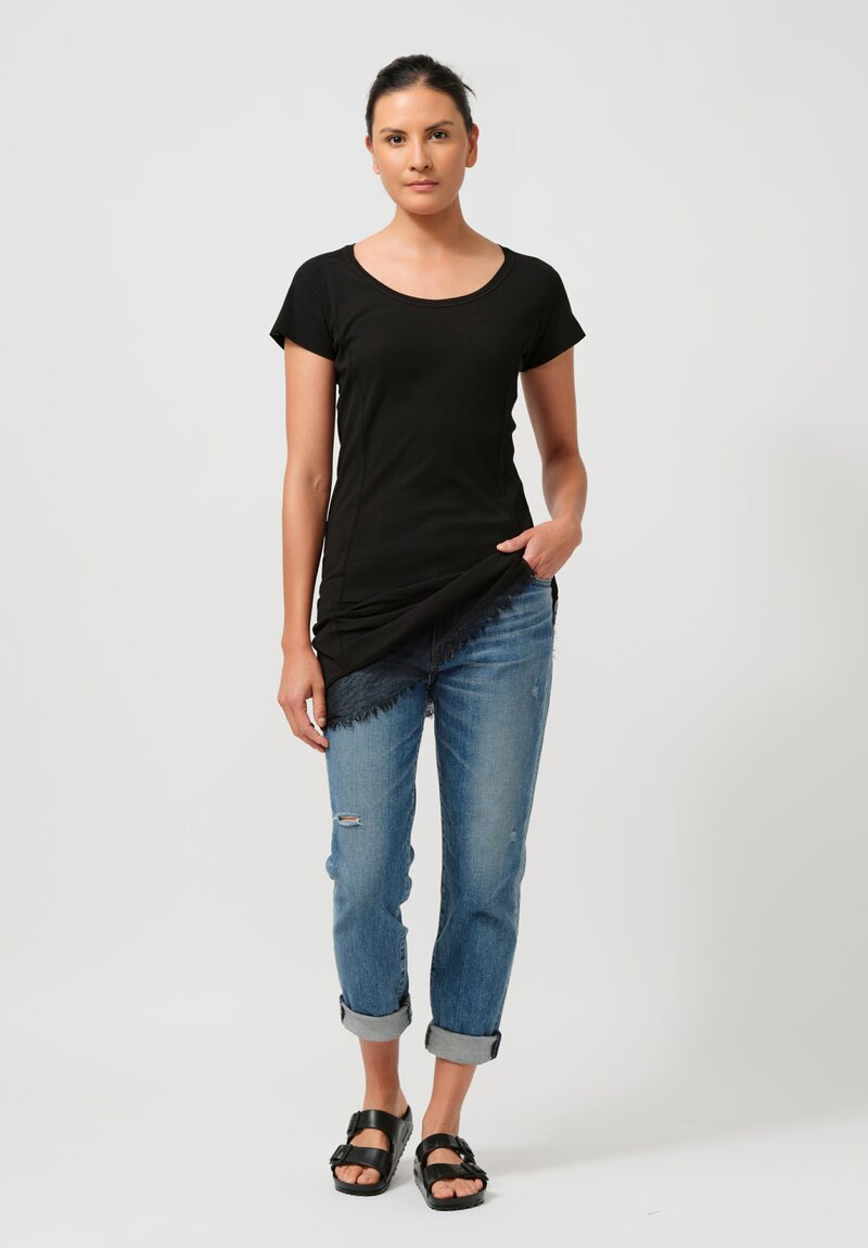 Rundholz DIP Cotton Ribbed T-Shirt in Black