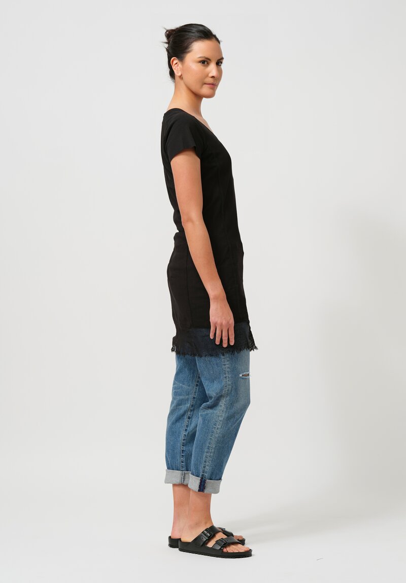 Rundholz DIP Cotton Ribbed T-Shirt in Black