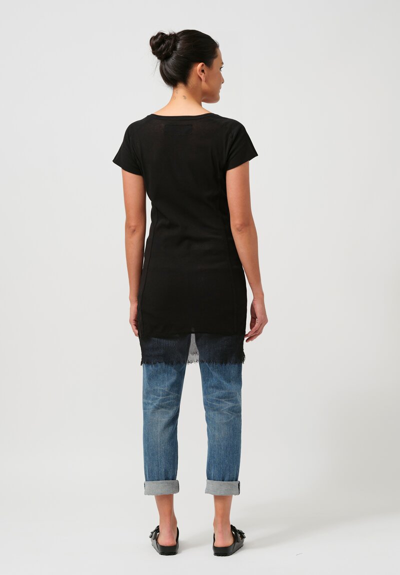 Rundholz DIP Cotton Ribbed T-Shirt in Black