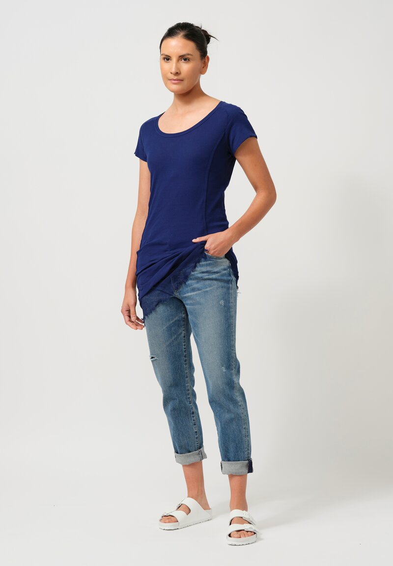 Rundholz DIP Cotton Ribbed T-Shirt in Ocean Blue