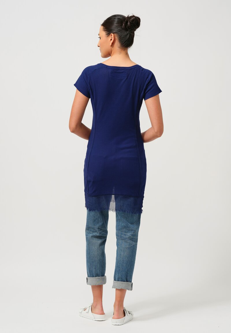 Rundholz DIP Cotton Ribbed T-Shirt in Ocean Blue