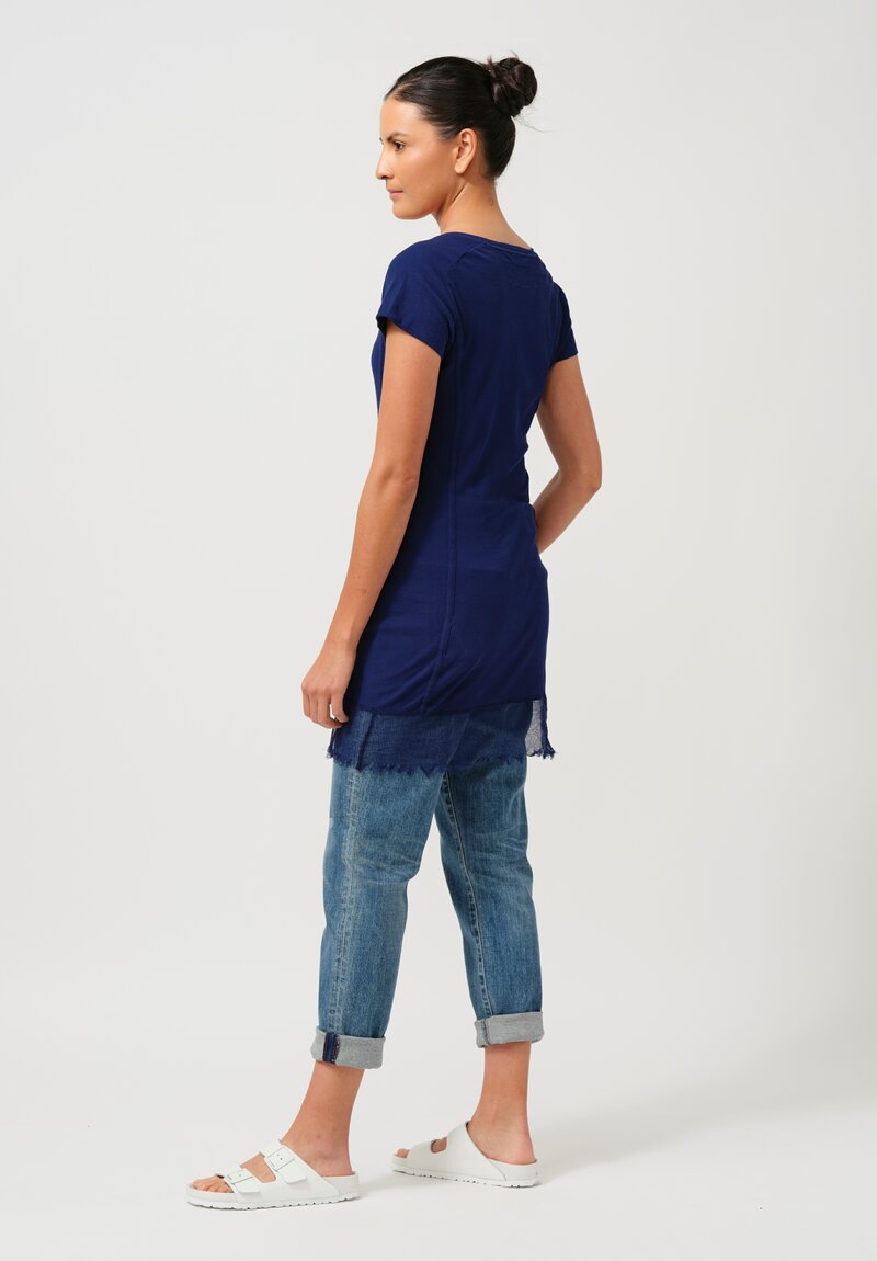 Rundholz DIP Cotton Ribbed T-Shirt in Ocean Blue