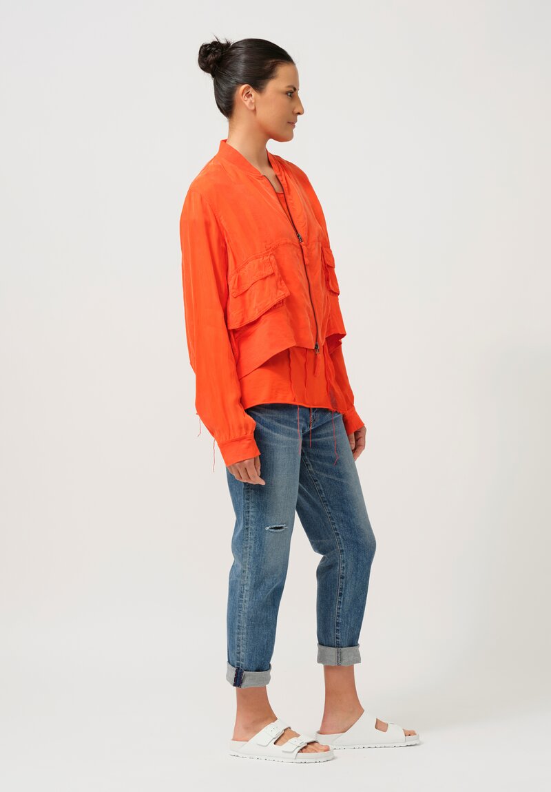 Rundholz Dip Cropped Zip Jacket in Mandarine