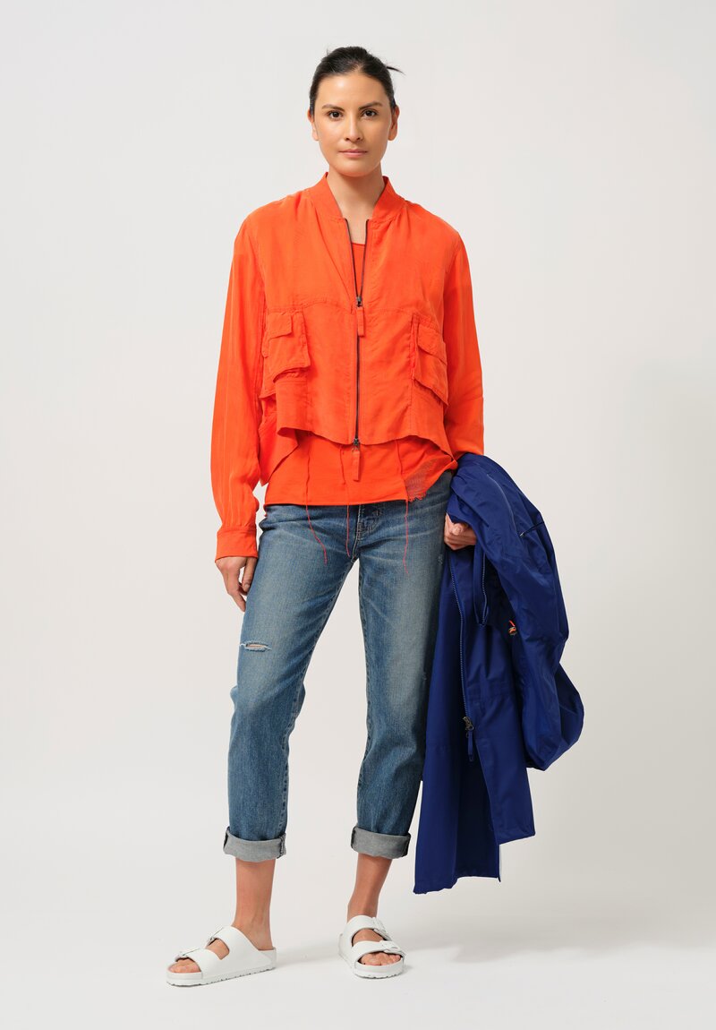 Rundholz Dip Cropped Zip Jacket in Mandarine