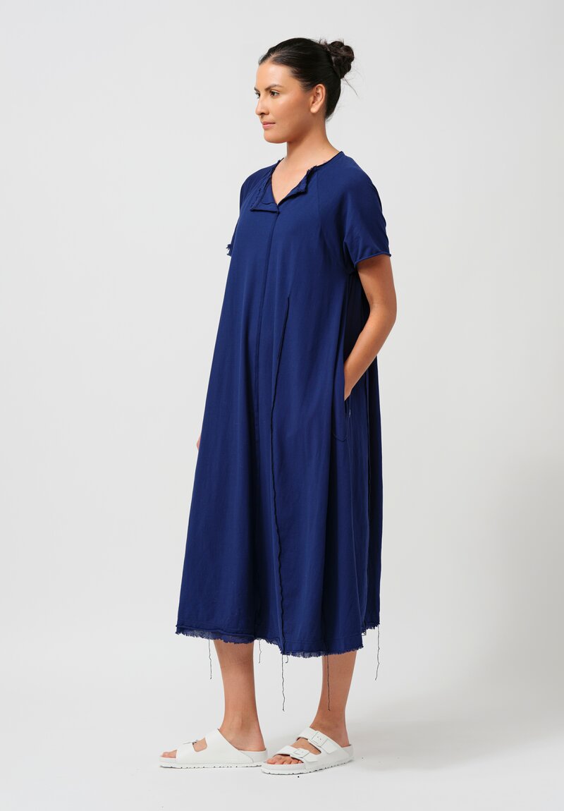 Rundholz Cotton Shirt Dress in Ocean Blue